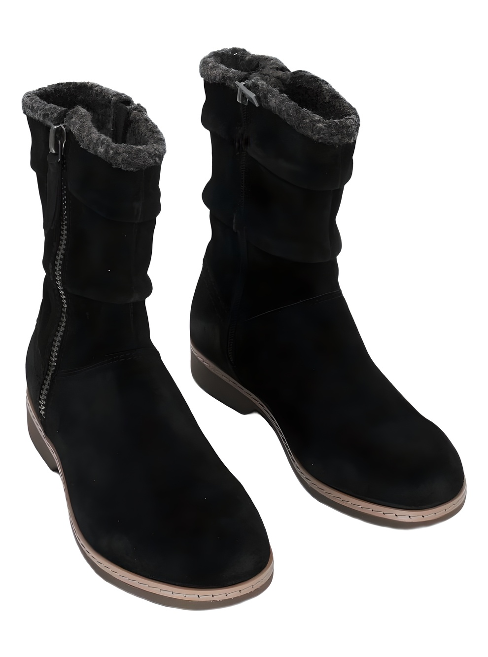 Earth Hyland Cozy Water Resistant Black Suede Mid-Calf Boots Size 7M